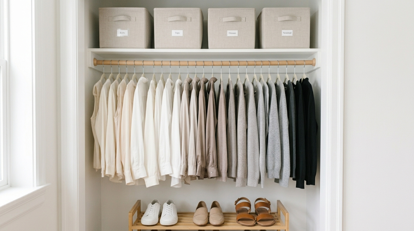 minimalist small closet organization