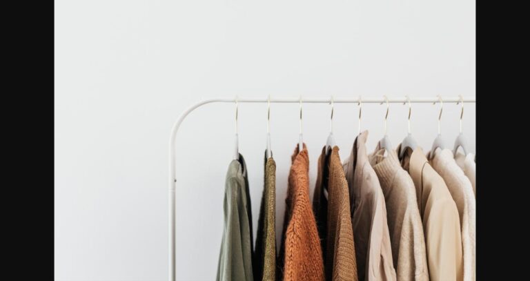 An organized, color-coordinated capsule wardrobe.