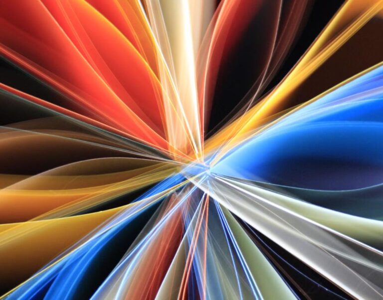 Colorful abstract light streaks representing AI-generated digital art.